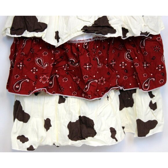Ann Loren by JE Designs Girls 2pc Set sz 9/10 Western Ruffle Layer Cow Bandana - Picture 4 of 13